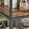 Sobuy Serving Trolley 3 riiuli- ja puidukiust lehtpruun SVW18-F