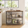 Sobuy Serving Trolley 3 riiuli- ja puidukiust lehtpruun SVW18-F