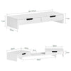 Sobuy Display Podity 2 kastid puitkivikiudlaua valge BBF04-W