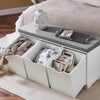 Sobuy Storage Bench Padlow koos kiudlauaga valge FSR30-W