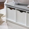 Sobuy Storage Bench Padlow koos kiudlauaga valge FSR30-W