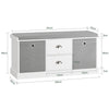 Sobuy Storage Bench Padlow koos kiudlauaga hall FSR66-HG