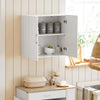 Sobuy seinakapp 2 uksed puidukiust ruuduvalge frg231-w