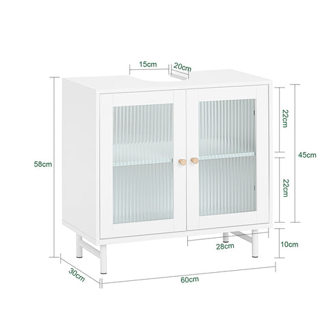 Sobuy basseinikapp vannitoakapp 2 ust BZR115-W