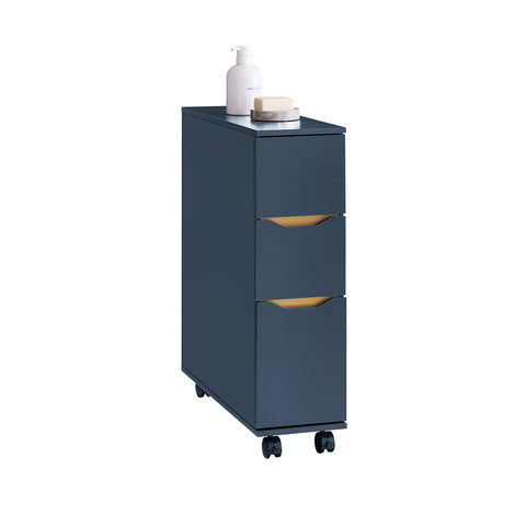 SoBuy kapea WC-kaappi pyörillä - Hyllykokonaisuus WC-paperiteline BZR191-B