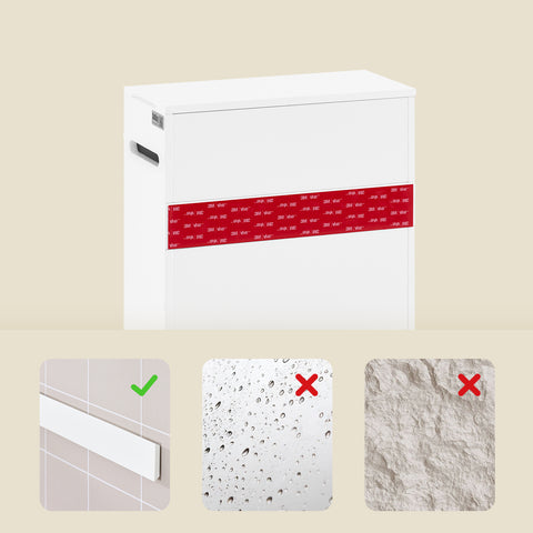 SoBuy BZR199-W WC-paperin annostelija, WC-paperiteline, kaappi WC-paperille, seinään kiinnitettävä