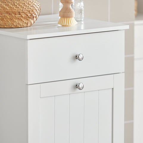 Sobuy pesukapp 1 kast ja 1 korv puitkiust laud valge bzr21-w