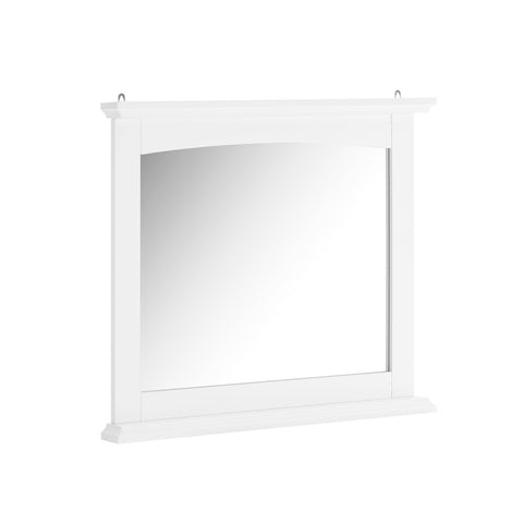 SoBuy BZR212-W Kylpyhuoneen Seinään Kiinnitettävä Kaappi Peilillä, Valkoinen 60x6x53,5 cm, MDF E1 ja Lasi, Kylpyhuoneen Peilikaappi Hyllyllä