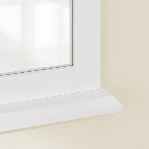 SoBuy BZR212-W Kylpyhuoneen Seinään Kiinnitettävä Kaappi Peilillä, Valkoinen 60x6x53,5 cm, MDF E1 ja Lasi, Kylpyhuoneen Peilikaappi Hyllyllä