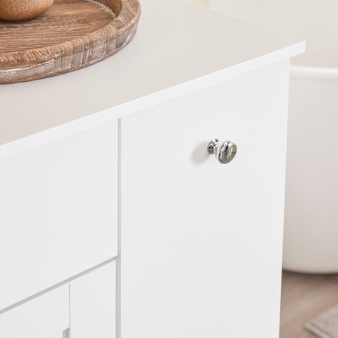 SoBuy BZR214-W Kylpyhuoneen kaappi pyykkikorilla – Säilytyspylväs, jossa 1 laatikko ja liukuva osasto, vedenkestävä kylpyhuonekaappi 78x38x90 cm – Ihanteellinen WC:hen, pesualtaan tai kylpyhuoneen käyttöön