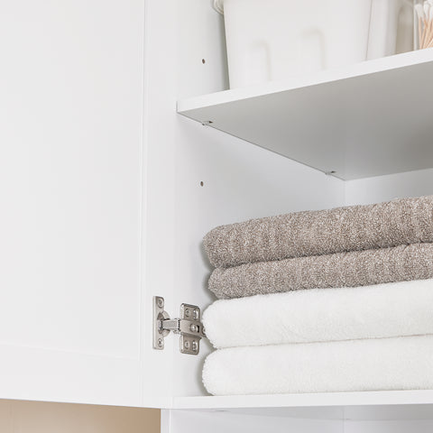 SoBuy BZR216-W Kylpyhuonekaappi Pyykkikorilla – 40x38x180 cm, Vetolaatikolla ja Säädettävällä Hyllyllä, Tilaa Säästävä Säilytyskaluste, Sopii Erinomaisesti WC:hen ja Kylpyhuoneeseen