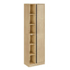 SoBuy BZR237-E-N Korkea kylpyhuonekaappi 50 × 30 × 169 cm – avohyllyt, ovi, kapea, vaalea tammi