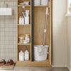 SoBuy BZR237-E-N Korkea kylpyhuonekaappi 50 × 30 × 169 cm – avohyllyt, ovi, kapea, vaalea tammi
