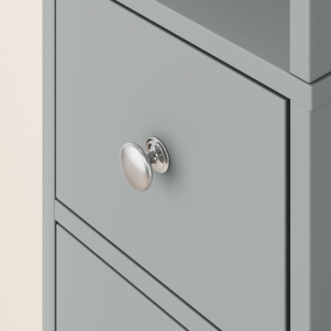 SoBuy BZR34-II-HG Kapea 20 cm Kylpyhuonekaappi – Vetolaatikolla ja Säädettävillä Hyllyillä | Kapea Säilytyskaappi WC:hen ja Pieniin Tilohin, Harmaa, 20×20×180 cm