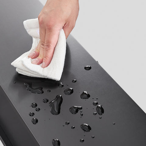 SoBuy BZR34-II-SCH Kapea Kylpyhuoneen Säilytyskaappi, 20×20×180 cm – Säädettävät Hyllyt ja Vetolaatikko, Kosteutta Kestävä Tilansäästökaappi WC:hen, Kylpyhuoneeseen tai Toimistoon – Musta