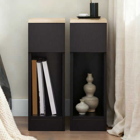 Sobuy kitsas voodiga sahtliga kummutitega must fbt111- chx2