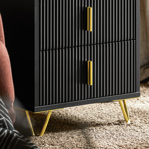 SoBuy FBT115-SCHx2 – Moderni 2 kpl yöpöytäsetti, 2 laatikkoa, musta – Tyylikäs ja käytännöllinen säilytyskaluste makuuhuoneeseen