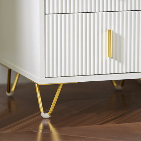 SoBuy FBT115-Wx2 – 2 kpl yöpöytiä, moderni säilytyskaluste kahdella laatikolla, valkoinen – 40 × 40 × 47 cm