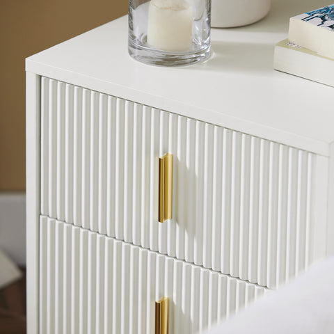 Sobija öölaual 2 karbid ja metallvalge FBT115-W