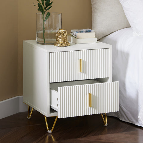 Sobija öölaual 2 karbid ja metallvalge FBT115-W