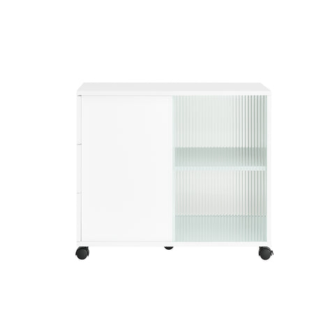 SoBuy Pyörällinen Arkistokaappi Tulostinteline FBT141-W