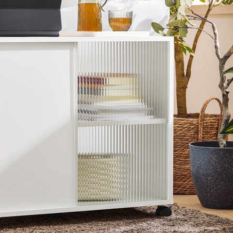 SoBuy Pyörällinen Arkistokaappi Tulostinteline FBT141-W