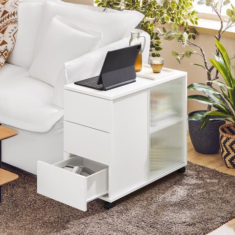 SoBuy Pyörällinen Arkistokaappi Tulostinteline FBT141-W