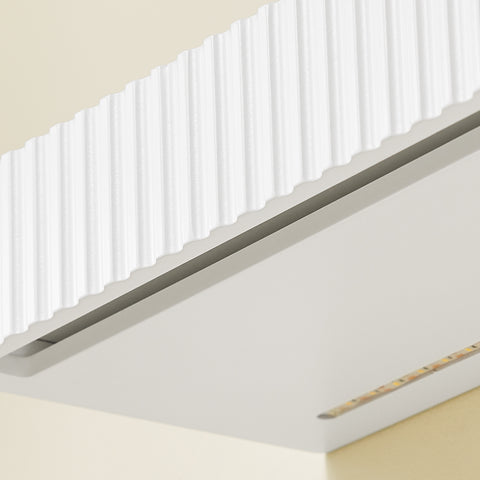 SoBuy FHK38-W Kelluva Seinä­hylly laatikolla ja liiketunnistimella varustetulla LED-valaistuksella, makuuhuoneeseen, eteiseen & olohuoneeseen, paristokäyttöinen, 60 × 20 × 8 cm, valkoinen