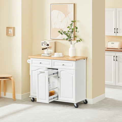 Sobuy köögisaar ratastega valge FKW100-I