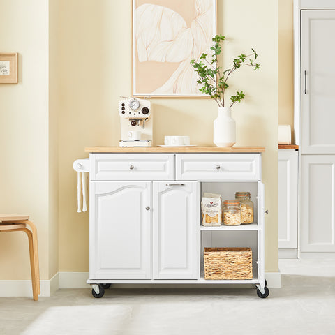 Sobuy köögisaar ratastega valge FKW100-I