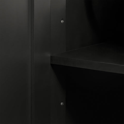 Sobuy köögikapp ratastega puitkiudude ja roostevaba metalliga must FKW110-SCHO