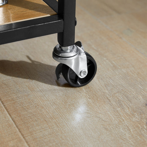 Sobuy köögikapp ratastega metallist ja puidukiust lehtpruun FKW111-PF