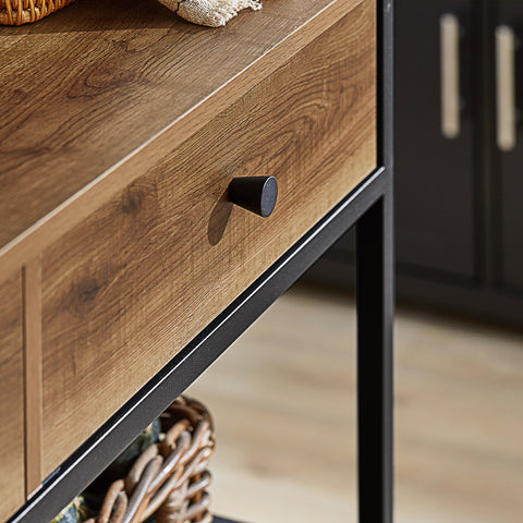 Sobuy köögikapp rataste ja metallist pruun FKW112-PF-ga