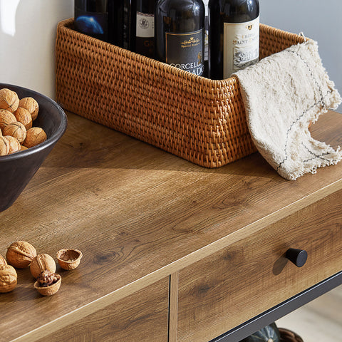 Sobuy köögikapp rataste ja metallist pruun FKW112-PF-ga