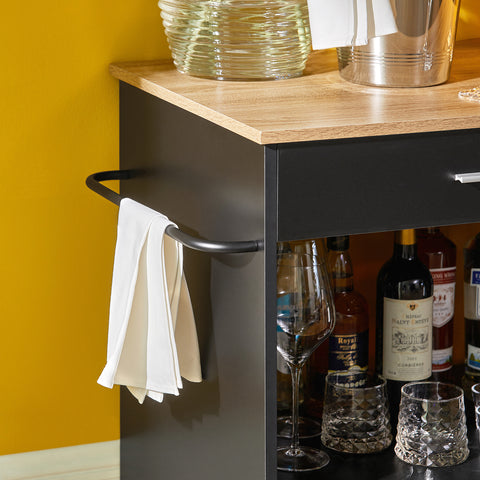 Sobuy köögikapp ratastega kiibplaadiga must fkw113-scho