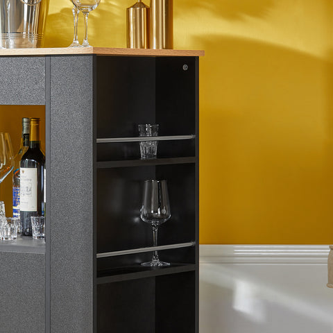 Sobuy köögikapp ratastega kiibplaadiga must fkw113-scho