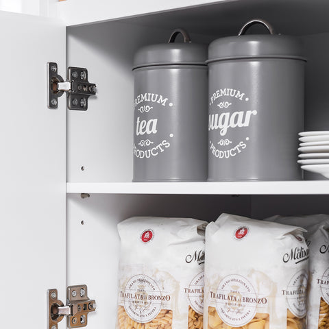 SoBuy FKW123-WN Keittiövaunu Pyörillä – Säilytyskaappi, Irrotettava Tarjotin, 2 Laatikkoa ja 2 Ovea, 72×40×84 cm, Valkoinen