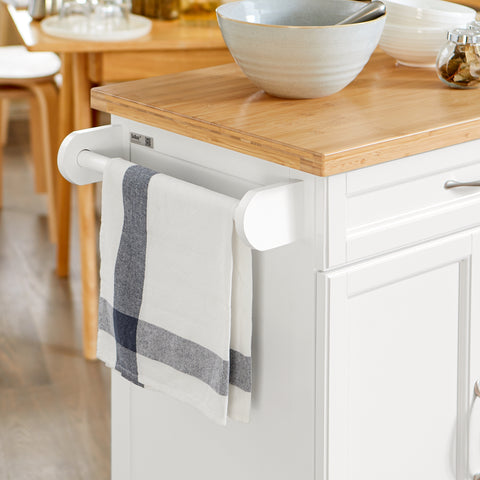 Sobuy köögikapp ratastega puitkivikiudlauaga valge FKW13-I