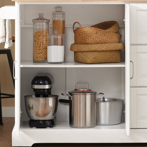 Sobuy köögisaar ratastega valge FKW41-I