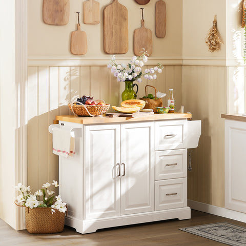 Sobuy köögisaar ratastega valge FKW41-I