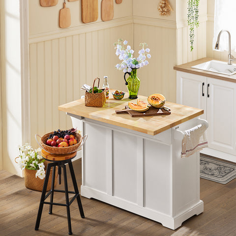 Sobuy köögisaar ratastega valge FKW41-I