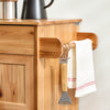 Ennakkomyynti SoBuy FKW45-N Keittiökaappi pyörillä, massiivipuinen keittiövaunu työtasolla ja pullotelineellä, kompakti keittiösaareke keittiöön, ruokailutilaan ja ulkotiloihin, luonnonväri 66 × 38 × 86 cm