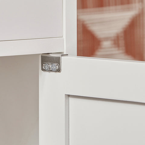 Sobuy köögikapp ratastega puidust kiudalauaga valge FKW45-I