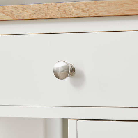 Sobuy köögikapp ratastega klaasilauaga valge FKW46-I