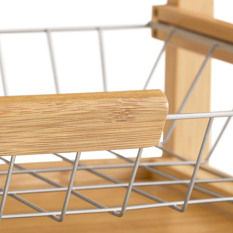 Sobuy köögikapp ratastega bambusepuu beež fkw53-n