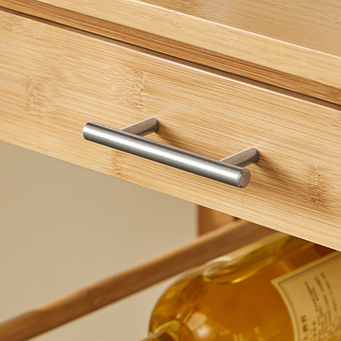 Sobuy köögikapp ratastega bambusepuu beež fkw53-n