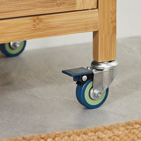 Sobuy köögikapp ratastega bambusepuu beež fkw53-n