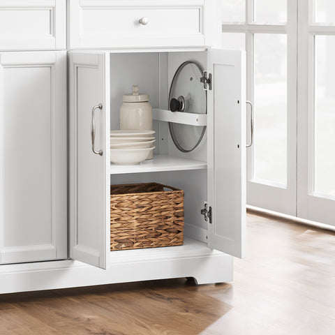 SoBuy FKW71-II-WN Keittiövaunu pyörillä, keskeinen keittiösaareke jatkettavalla työtasolla, liikkuva tarjoiluvaunu keittiöön tai ruokasaliin, valkoinen säilytyskaluste 115x46/71x92 cm