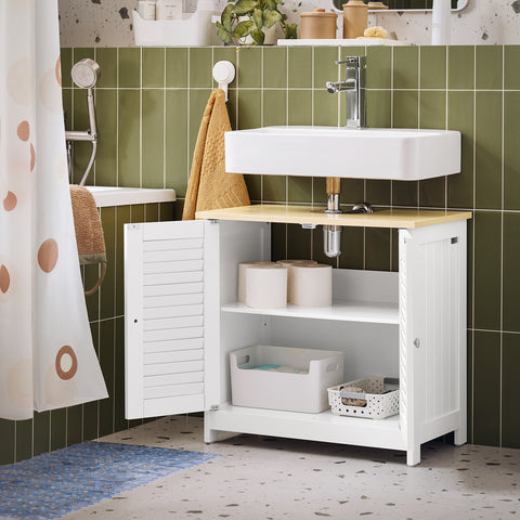 SoBuy kylpyhuone kaappi Allaskaappi 2 ovea FRG237-WN