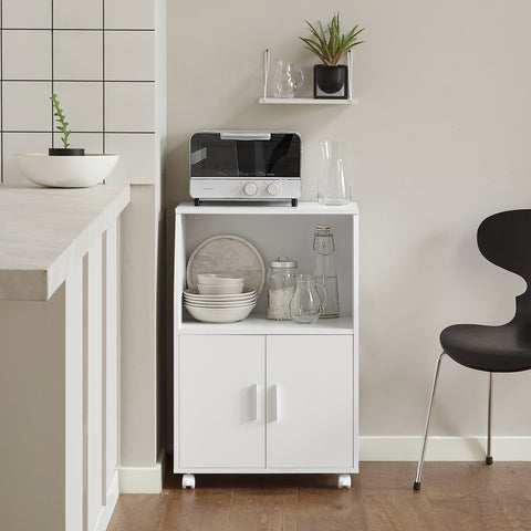 Sobuy Köögikapp ratastega valge FRG241-W